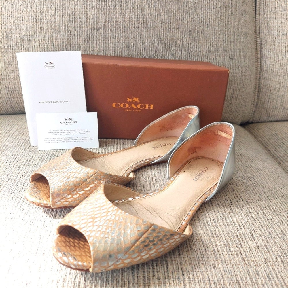 Coach Women's Tan Peep-Toe Shoes